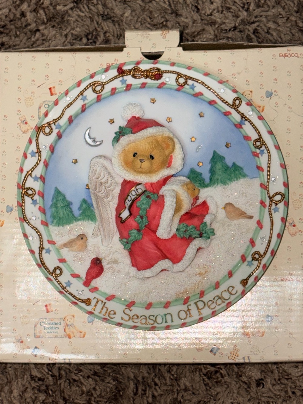 Cherished Teddies The Season of Peace 1996 Plate